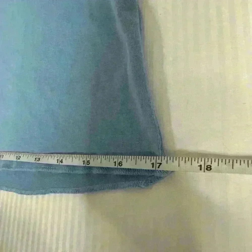 J Crew cap sleeve stretch form fit blue short sleeve cotton tee shirt size large - Picture 5 of 8